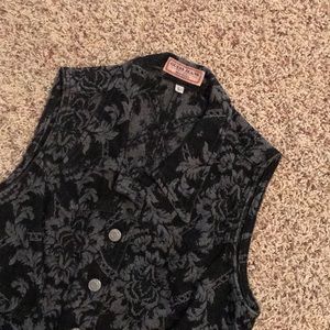 Vintage floral denim vest